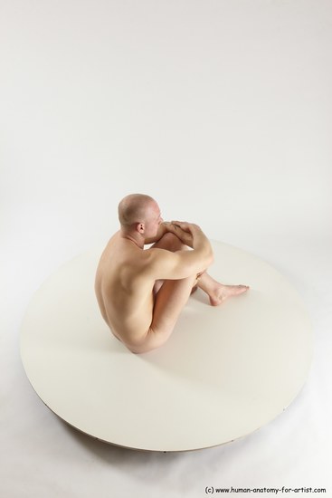 Nude Man White Sitting poses - simple Slim Bald Sitting poses - ALL Multi angles poses Realistic