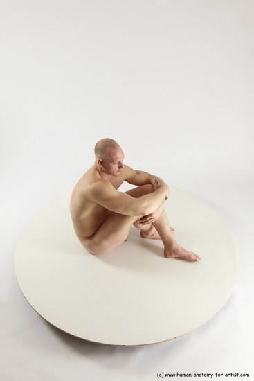 Nude Man White Sitting poses - simple Slim Bald Sitting poses - ALL Multi angles poses Realistic