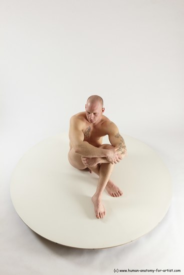 Nude Man White Sitting poses - simple Slim Bald Sitting poses - ALL Multi angles poses Realistic