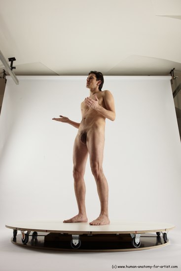 Nude Man White Standing poses - ALL Slim Short Brown Standing poses - simple Multi angles poses Realistic