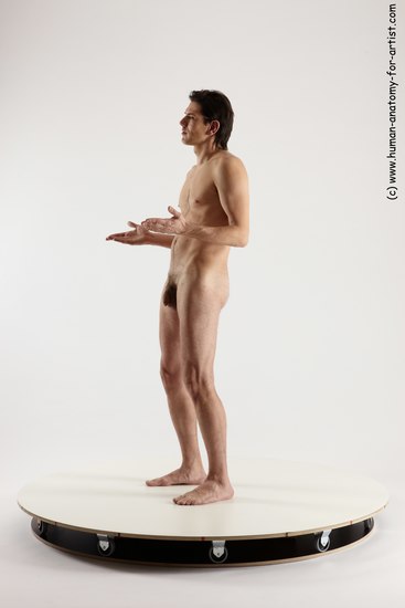 Nude Man White Standing poses - ALL Slim Short Brown Standing poses - simple Multi angles poses Realistic