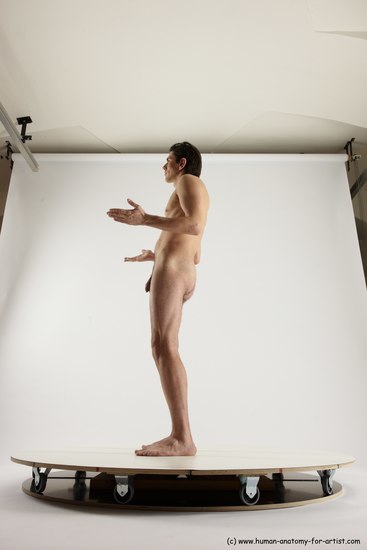 Nude Man White Standing poses - ALL Slim Short Brown Standing poses - simple Multi angles poses Realistic