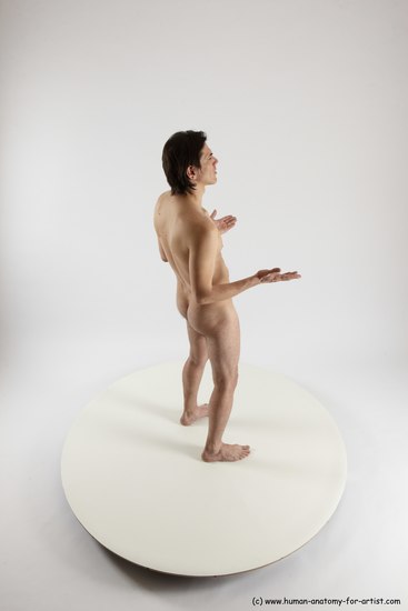 Nude Man White Standing poses - ALL Slim Short Brown Standing poses - simple Multi angles poses Realistic