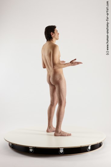 Nude Man White Standing poses - ALL Slim Short Brown Standing poses - simple Multi angles poses Realistic