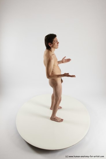 Nude Man White Standing poses - ALL Slim Short Brown Standing poses - simple Multi angles poses Realistic