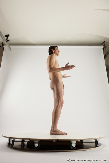 Nude Man White Standing poses - ALL Slim Short Brown Standing poses - simple Multi angles poses Realistic