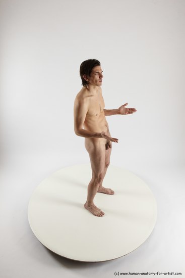 Nude Man White Standing poses - ALL Slim Short Brown Standing poses - simple Multi angles poses Realistic