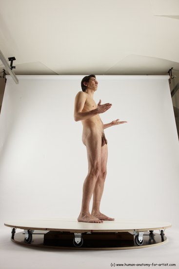 Nude Man White Standing poses - ALL Slim Short Brown Standing poses - simple Multi angles poses Realistic