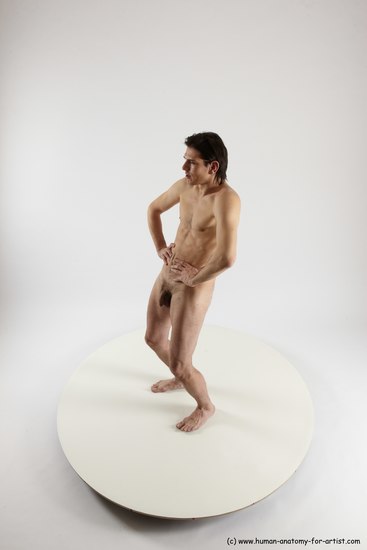 Nude Man White Standing poses - ALL Slim Short Brown Standing poses - simple Multi angles poses Realistic