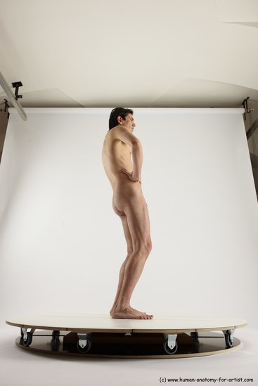 Nude Man White Standing poses - ALL Slim Short Brown Standing poses - simple Multi angles poses Realistic