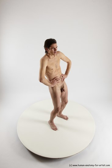 Nude Man White Standing poses - ALL Slim Short Brown Standing poses - simple Multi angles poses Realistic