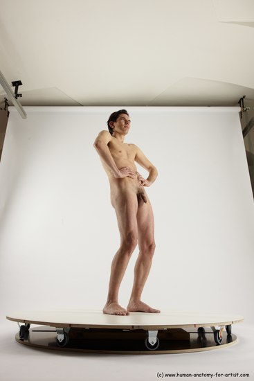 Nude Man White Standing poses - ALL Slim Short Brown Standing poses - simple Multi angles poses Realistic