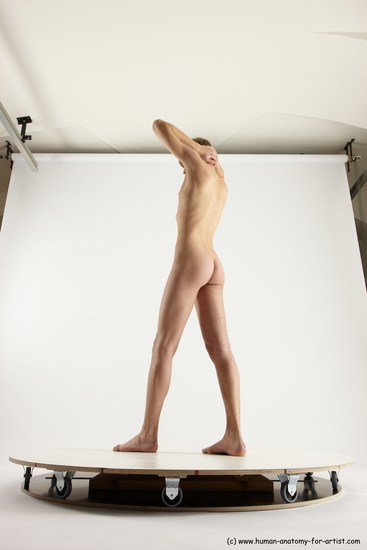 Nude Man White Standing poses - ALL Underweight Medium Brown Standing poses - simple Multi angles poses Realistic