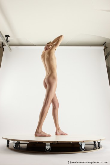 Nude Man White Standing poses - ALL Underweight Medium Brown Standing poses - simple Multi angles poses Realistic