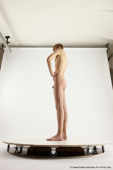 Nude Man White Standing poses - ALL Underweight Medium Brown Standing poses - simple Multi angles poses Realistic