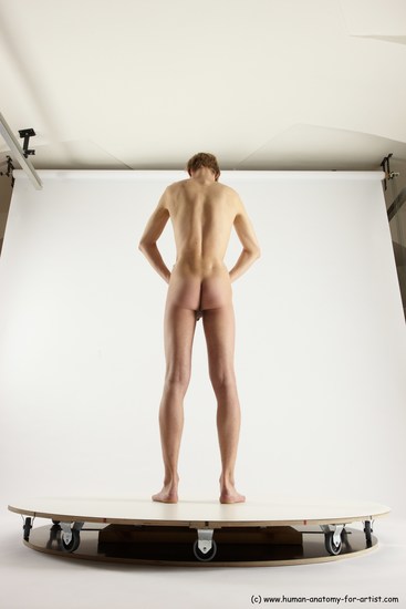 Nude Man White Standing poses - ALL Underweight Medium Brown Standing poses - simple Multi angles poses Realistic