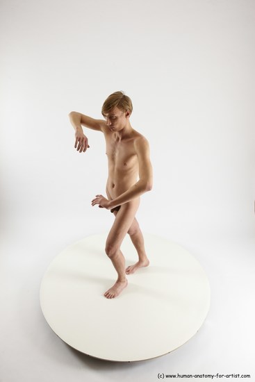 Nude Man White Standing poses - ALL Underweight Medium Brown Standing poses - simple Multi angles poses Realistic