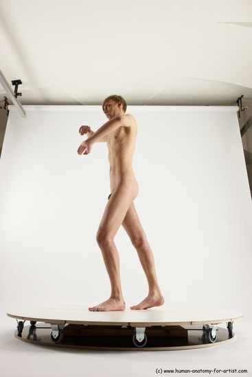 Nude Man White Standing poses - ALL Underweight Medium Brown Standing poses - simple Multi angles poses Realistic