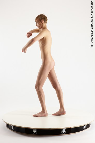 Nude Man White Standing poses - ALL Underweight Medium Brown Standing poses - simple Multi angles poses Realistic