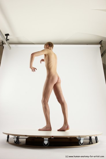 Nude Man White Standing poses - ALL Underweight Medium Brown Standing poses - simple Multi angles poses Realistic