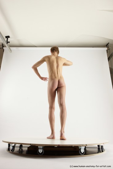 Nude Man White Standing poses - ALL Underweight Medium Brown Standing poses - simple Multi angles poses Realistic