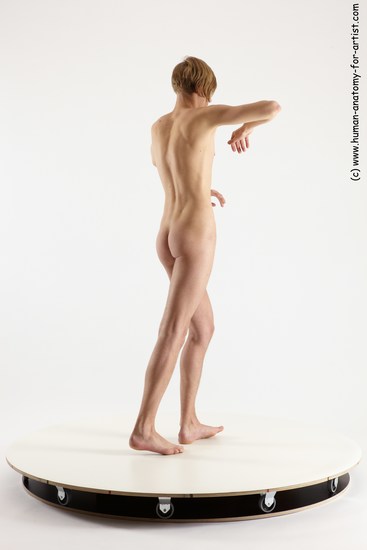 Nude Man White Standing poses - ALL Underweight Medium Brown Standing poses - simple Multi angles poses Realistic