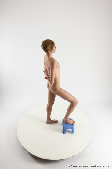 Nude Man White Standing poses - ALL Underweight Medium Brown Standing poses - knee-bend Multi angles poses Realistic