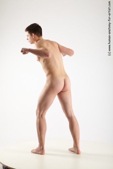 Nude Man White Standing poses - ALL Slim Short Brown Standing poses - simple Realistic