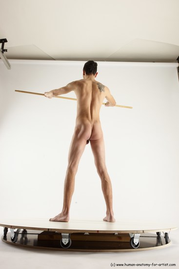 Nude Fighting with sword Man White Standing poses - ALL Athletic Short Brown Standing poses - simple Multi angles poses Realistic