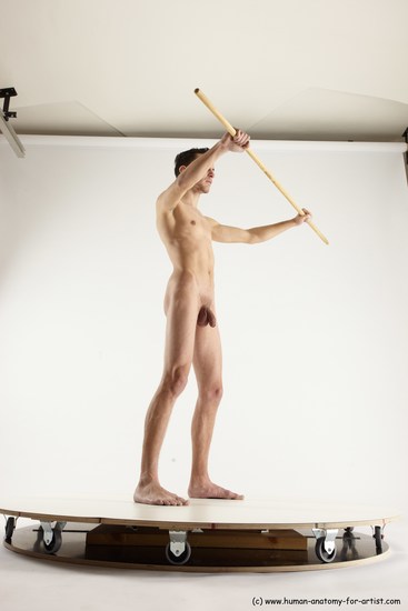 Nude Fighting with sword Man White Standing poses - ALL Athletic Short Brown Standing poses - simple Multi angles poses Realistic