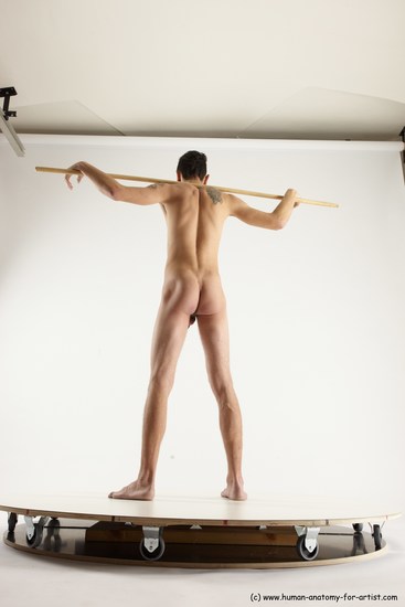 Nude Fighting with sword Man White Standing poses - ALL Athletic Short Brown Standing poses - simple Multi angles poses Realistic