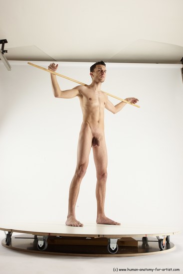 Nude Fighting with sword Man White Standing poses - ALL Athletic Short Brown Standing poses - simple Multi angles poses Realistic