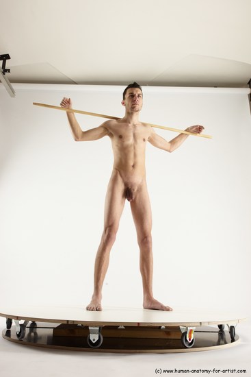 Nude Fighting with sword Man White Standing poses - ALL Athletic Short Brown Standing poses - simple Multi angles poses Realistic