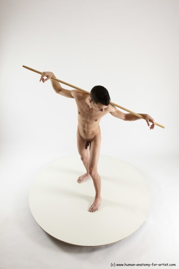 Nude Fighting with sword Man White Standing poses - ALL Athletic Short Brown Standing poses - simple Multi angles poses Realistic