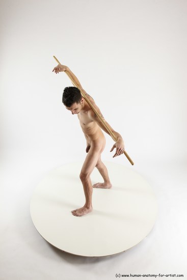 Nude Fighting with sword Man White Standing poses - ALL Athletic Short Brown Standing poses - simple Multi angles poses Realistic