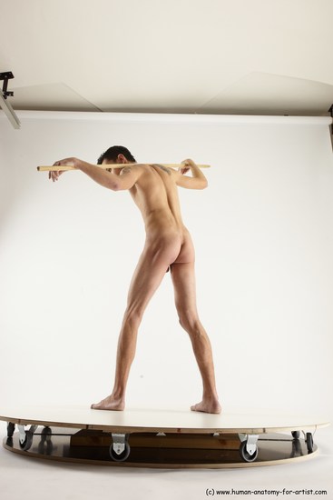 Nude Fighting with sword Man White Standing poses - ALL Athletic Short Brown Standing poses - simple Multi angles poses Realistic