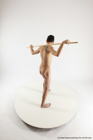 Nude Fighting with sword Man White Standing poses - ALL Athletic Short Brown Standing poses - simple Multi angles poses Realistic