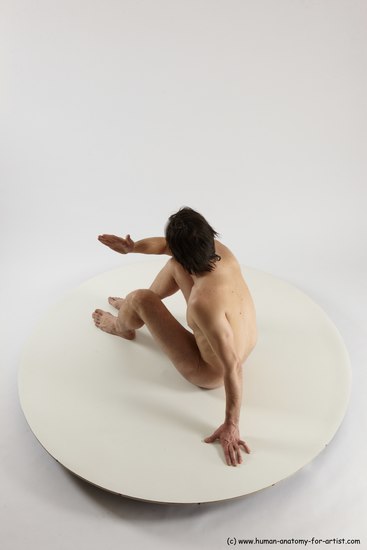 Nude Man White Sitting poses - simple Slim Short Brown Sitting poses - ALL Multi angles poses Realistic