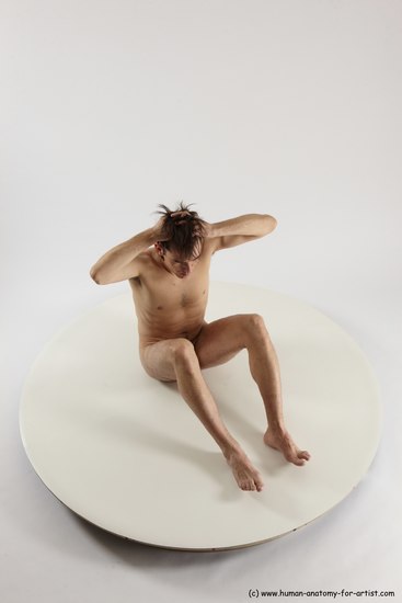 Nude Man White Sitting poses - simple Slim Short Brown Sitting poses - ALL Multi angles poses Realistic