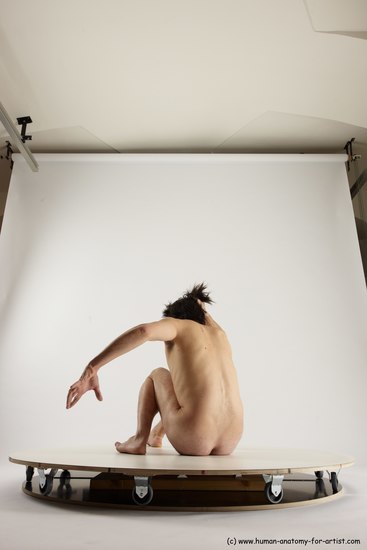 Nude Man White Sitting poses - simple Slim Short Brown Sitting poses - ALL Multi angles poses Realistic