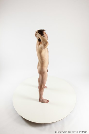 Nude Man White Standing poses - ALL Slim Short Brown Standing poses - simple Multi angles poses Realistic