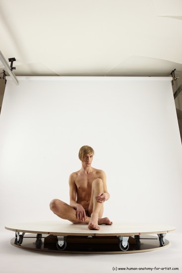 Nude Man White Sitting poses - simple Underweight Medium Brown Sitting poses - ALL Multi angles poses Realistic