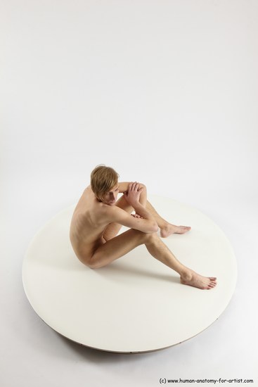 Nude Man White Sitting poses - simple Underweight Medium Brown Sitting poses - ALL Multi angles poses Realistic