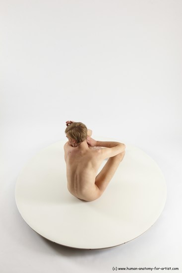 Nude Man White Sitting poses - simple Underweight Medium Brown Sitting poses - ALL Multi angles poses Realistic