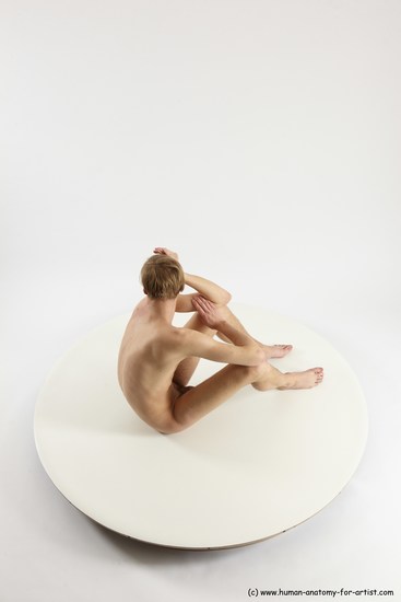 Nude Man White Sitting poses - simple Underweight Medium Brown Sitting poses - ALL Multi angles poses Realistic