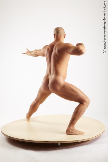 Nude Man White Standing poses - ALL Slim Bald Standing poses - simple Realistic