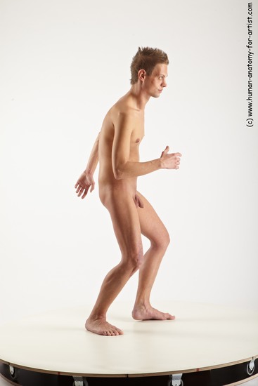 Nude Man White Standing poses - ALL Slim Short Blond Standing poses - simple Realistic