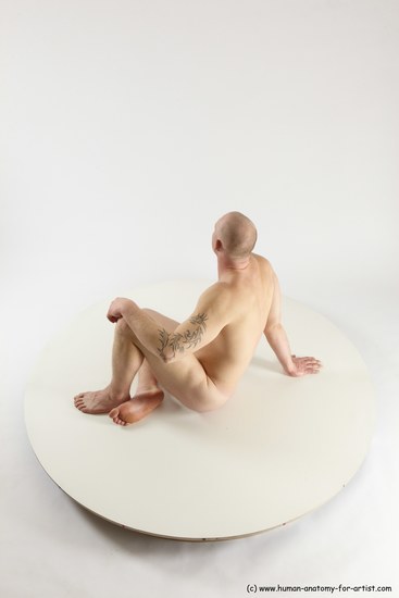 Nude Man White Sitting poses - simple Slim Bald Sitting poses - ALL Multi angles poses Realistic