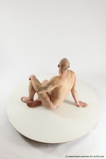 Nude Man White Sitting poses - simple Slim Bald Sitting poses - ALL Multi angles poses Realistic