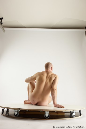 Nude Man White Sitting poses - simple Slim Bald Sitting poses - ALL Multi angles poses Realistic